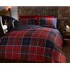 Argyle - Set di biancheria da letto King-size, con Copripiumino Matrimonialee 2;federe double-face, motivo in tartan scozzese, colore: rosso