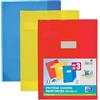 OXFORD Set di 3 protezioni per quaderni forti linee, 24 x 32 cm, in PVC, traslucido, 15/100, colori assortiti