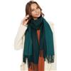 MaaMgic Sciarpa Bicolore da Donna in Misto Cotone Morbido e Soffice Stola Coprispalla con Frange per Autunno Primavera 200 * 70cm, Hellkahki grigio