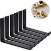 MLOQI 6 Pezzi Staffa per Mensola Pesanti Supporti Appesa Muro, Tipo L Staffe per Mensole a Parete, Scaffali a Parete Impieghi Gravosi con Viti per Capannone, Libreria, Nero 12x6(30 x 15 cm)