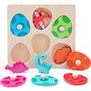 YGJT Giochi in Legno Bambini 1 2 3 Anni, Giochi Montessori Dinosauro Puzzle, Interattivo Giocattoli Educativi, Regalo Neonato Maschio Bambina 1 Anno