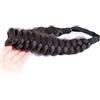 BOBIYA Fascia elastica ampia con capelli sintetici, 2 fili, disordinati, intrecciati, classica, spessa, elastica (Marrone profondo)