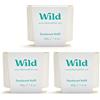 Wild - Deodorante Naturale Ricaricabile - Senza Alluminio - Fresh Cotton & Sea Salt - Vegane & Ecologiche - Protezione di Lunga Durata - Confezione da 3 Ricariche da 40g