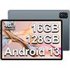 TECLAST P40HD Android-13-Tablet 10.1 Pollici 16GB RAM+128GB ROM(TF 3TB), 4G LTE/SIM+5G WiFi, T606 Octa-Core 2GHz, FHD 1920x1200 IPS, BT5.0/Camera 13MP/6000mAh/GPS/OTG/Type-C/Headphone Jack/Metal-2023