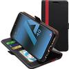 ebestStar - Cover per Samsung A40 Galaxy SM-A405F, Custodia Libro Protezione Portafoglio, Pelle PU Porta Carte, Nero/Rosso