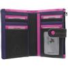 VISCONTI Portafoglio da Donna in Pelle Multicolore Mimi Collezione MALIBU M87 Nero/Rosa/Popora
