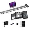 OYAYO Pianoforte arrotolabile in silicone a 88 tasti, tastiera portatile ricaricabile con 128 toni e 128 ritmi, USB-MIDI, ingresso MP3 e jack per cuffie, ideale per principianti, pratica domestica e