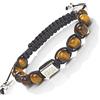 Generico KIROS Bracciale Tibetano Buddista Shamballa Tamashi Unisex Uomo Donna realizzato con Pietre Naturali 8 mm, Filo Cerato Nero, Artigianale Fatto a Mano regolabile 3 Misure.
