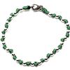 Spadarella Gioielli Spadarella spadino bracciale con sfere in argento 925 di diametro 4 mm e cotone nautico verde smeraldo.Fatto a mano.Unisex.Lunghezza 17cm.