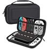 Jissta Custodia per Nintendo Switch e Switch OLED, Accessori Cover Trasporto, Rigida Case Protettive per Nintendo Switch Console, Custodia da con 10 Cartucce Giochi e altri Accessori per NS