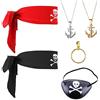 VIKSAUN 6 Pezzi Accessori per Costume da Pirata, Accessori per Halloween,  Set di Travestimenti da Capitano dei Pirati, Accessori Pirata Bambino per