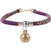 Raopuzi Collare Nome Cane Pet Bell Collare colorato per Cani di Piccola Taglia Collare in Cotone Regolabile (Purple, XS)