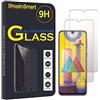 ShopInSmart®, 2 pellicole protettive in vetro temperato di alta qualità per Samsung Galaxy M31 6.4 SM-M315F M315F/DS M315F/DSN - trasparente