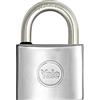 YALE Lucchetto marino in ottone Y1100030080X, larghezza corpo 30 mm, arco lungo in acciaio inossidabile da 15 mm, con anello in gomma e doppio sistema di chiusura
