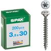 Spax, Viti a testa svasata con calotta T-Star plus A2, 3,5 x 30 mm, 200 pz.