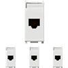Vimar 14339.6 Plana Presa RJ45 Netsafe Cat 6, non schermata, cablaggio universale T568A/B, 8 contatti, UTP 110, Pacco da 4
