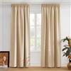 PONY DANCE Tende Termiche Isolanti per Interni con Fettuccia 2 Pezzi 140x300 CM Tenda Oscurante per Soggiorno Eleganti Curtains Finestra Decorazione, Beige
