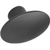 Furnipart Pomello per mobili Dome 50 x 36 mm, ovale, ideale come pomello per cassetti, in zinco pressofuso, nero opaco