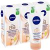 Nivea Essential BB Cream Crema Giorno Super-Idratante 24H No Stop SPF 15 uniformante viso idratante con Olio di Jojoba Bio e Minerali - 3 Flaconi da 50ml