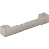 GRIMME Tebros LA - Maniglia quadrata per mobili, 128 mm, ideale come maniglie per mobili da cucina, larghezza 163 mm, in zinco pressofuso effetto acciaio inox