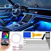 YAOBLUESEA Illuminazione Interna per Auto 6,5m LED Striscia, 12V RGB Luci Neon d'Atmosfera Impermeabile, Controllabile con APP, Ambientale Musica e Illuminazione vano Piedi