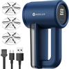 WiredLux Levapelucchi Elettrico WiredLux - Levapelucchi Ricaricabile per Vestiti e Mobili - 3 Velocità Regolabili, Spazzola a 6 Lame, Display a LED, Ricarica USB (Blu)