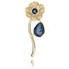 Dragon Porter Spilla Piccolo Fiore Bellissimi; San Valentino Regalo Quotidiano Gioielli per Donne (Stile 12 - Blu Scuro)