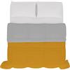 Italian Bed Linen Trapunta Estiva Bicolore SOGNI E CAPRICCI, Ocre/Grigio Chiaro 250x200 cm