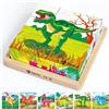Japace Puzzle di Legno, Puzzle Cubi Legno Bambini, 3D Puzzle Dinosauri per 2 3 4 Anni, Educativi Animale Puzzle Regalo Compleanno per Ragazzo e Ragazza