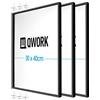 QWORK® 3 Pezzi Cornice Portafoto 30x40 cm in Alluminio - Nero Opaco - Vetro Acrilico Antigraffio