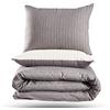 Yelken Home Set copripiumino - Set copripiumino in cotone traspirante e di facile manutenzione, con cerniera, con federa - 135 x 200/80 x 80 - (grigio e bianco)