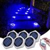 YiLaie Segnapasso 20 Leds Esterno Solare, 10cm Luci Esagonali da Giardino con Adesivo Luce 360°, Faretti Solari a Pavimento IP68 Calpestabili per Viale, Camminamento, Scale, Luce Blu (6 Pezzi)