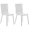CLP - Set di 2 sedie Pepe per sala d'attesa, in legno, robuste, con gambe stabili in metallo, altezza seduta 45 cm, 12 colori a scelta bianco