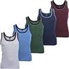 MT Confezione Canotta da Uomo Melange Colori - Uomo Canottiere Intime Ascella Camicie Sport Camicie in Confezione da 5 Colori 5farb-Pack Melangefarben XXXX-Large