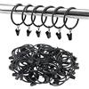 JOIKIT 60 anelli per tende in metallo con clip, clip per tende nere da 50 mm, anelli per tende con clip nero, anelli per tende con ganci neri, per tende da finestra, tende da doccia