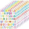 REEKNOKOL 10 Fogli Adesivi con Lettere Adesivi con Alfabeto, Adesivi con Numeri dell'alfabeto Adesivi con Lettere e Numeri Colorati Adesivi con Lettere Adesive per Bambini, Arti della Decorazione