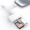 ROCKETEK Lettore di schede SD per iPhone/iPad, connettore Lightning + USB C per adattatore per TF Lettore di schede di memoria per Micro SDXC,SDHC, SDXC, ,disco USB