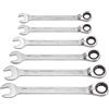 Hazet 606/6-1 Serie di Chiavi Combinate a Forchetta/Ad Anello con Cricchetto, Argento, Numero Utensili 6