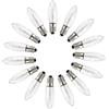 MeetUs 15x Lampadina a Lume di Candela Conica E10 AC 10-55V 0.2W 3000K per Lampadina di Ricambio per Illuminazione Natalizia per Catena Luminosa Gialla