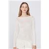 Tezenis Maglia Maniche Lunghe Scollo Barchetta Viscosa Donna Bianco