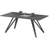 Stella Trading Jesse-Tavolino da Salotto in Stile Industriale, con Piano in Ceramica e Struttura in Metallo, Colore: Nero, 110 x 46 x 70 cm