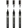 Molotow MO703212 - Spazzola blackliner, colore: Nero, 3 pezzi