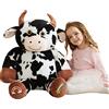 EARTHSOUND Peluche Mucca Gigante Giocattolo,Grande Animali di Peluche 78cm XL XXL Enorme Giganti Teneri Enormi Jumbo Animale Grasso,Regali per Ragazze Ragazz Bambini