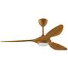 reiga Ventilatore da soffitto da 132 cm con telecomando a luce LED dimmerabile Lame moderne Motore reversibile silenzioso, 6 velocità, timer (L'acero)