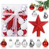 Aurasky Palline di Natale Rosso Bianco - 30pcs Mini Decorazioni per Albero, 3CM Palla Natalizia in Plastica - per Vacanze e Feste