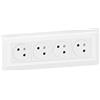 LEGRAND - Presa quadrupla, pre-cablata, con messa a terra, mosaico, Surface Link 45°, presa 2P + T + presa da incasso + piastra di copertura, prodotta in Francia, bianco