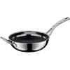 WMF Profi Resist Wok, più Uno Strato di Rivestimento, Struttura a Favo, Impugnatura in Plastica Adatto per Induzione, Adatto per Forni, Acciaio Inossidabile Nero, Diametro 28 cm