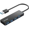 BYEASY HUB USB 3.0-4 in 1 Ultra Sottile materiale ABS Sdoppiatore USB per MacBook Air, Mac Pro/Mini, Windows XP/Vista/ 7/8/ 10, Mac OS, Linux - Trasmissione Dati Alta velocità 5 Gbps