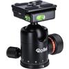 Rollei Treppiede a sfera per treppiede C5i, testa professionale a 360 gradi con frizione, portata 8 kg e 3 livelle. Include piastra a sgancio rapido Acra Swiss, Nero, 22764