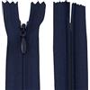 Aerzetix - C61064 - Set di 20 Cerniere Invisibili 40cm - Colore: Blu Scuro - Non separabili con tiretto Palla da Rugby Materia inestensibile - Cerniera Lampo